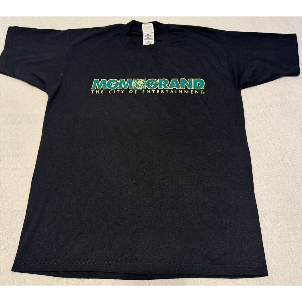 MGM Grand Casino Las Vegas Promo T -Shirt Black Adult Large Chest Logo 90’s Y2K